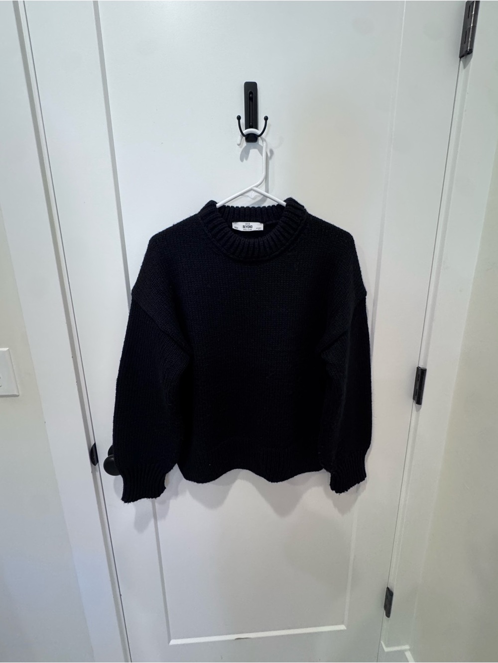 MANGO Women's Navy Crewneck Knit Sweater size M